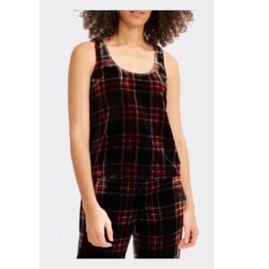 J. Crew Riff Velvet Tank in Plaid.